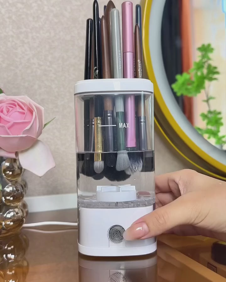Electric Cosmetic Makeup Brush Cleaning Tool, Makeup Brush Cleaner and Dryer Machine, One-Button Operation